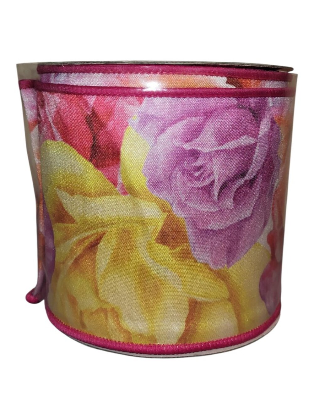 Farrisilk "Vibrant Roses" 4" Vintage Designer Ribbon- Rare